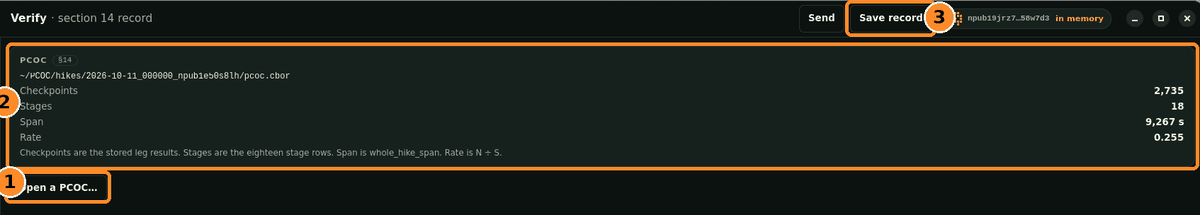 Verify result with checkpoints, stages, span and rate.